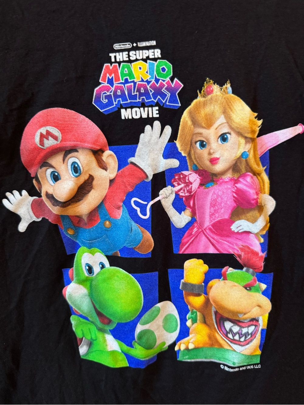 The Super Mario Galaxy Movie Graphic Tee - Black with Multicolor Characters